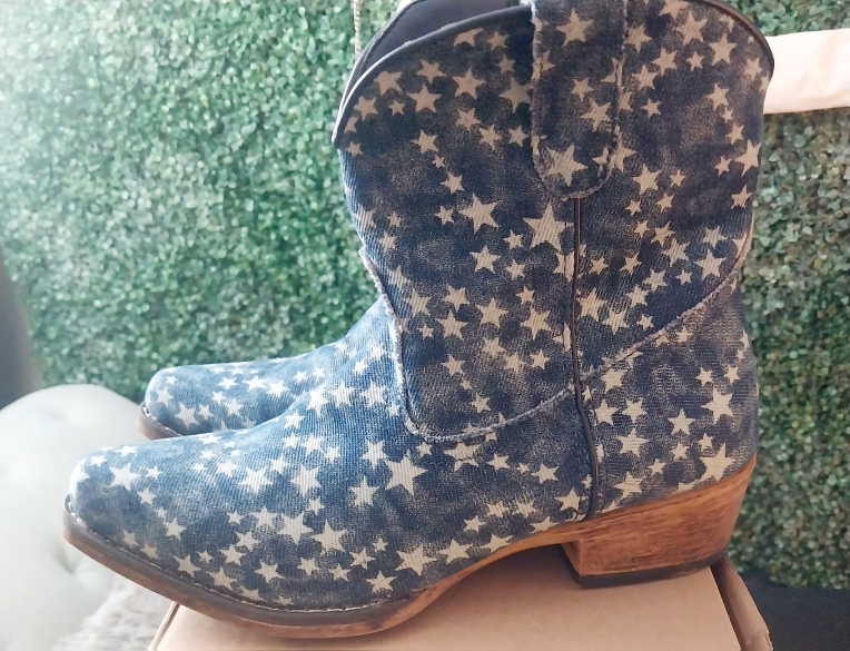Ladies Merica dream Denim cowgirl booties image indicator(6)