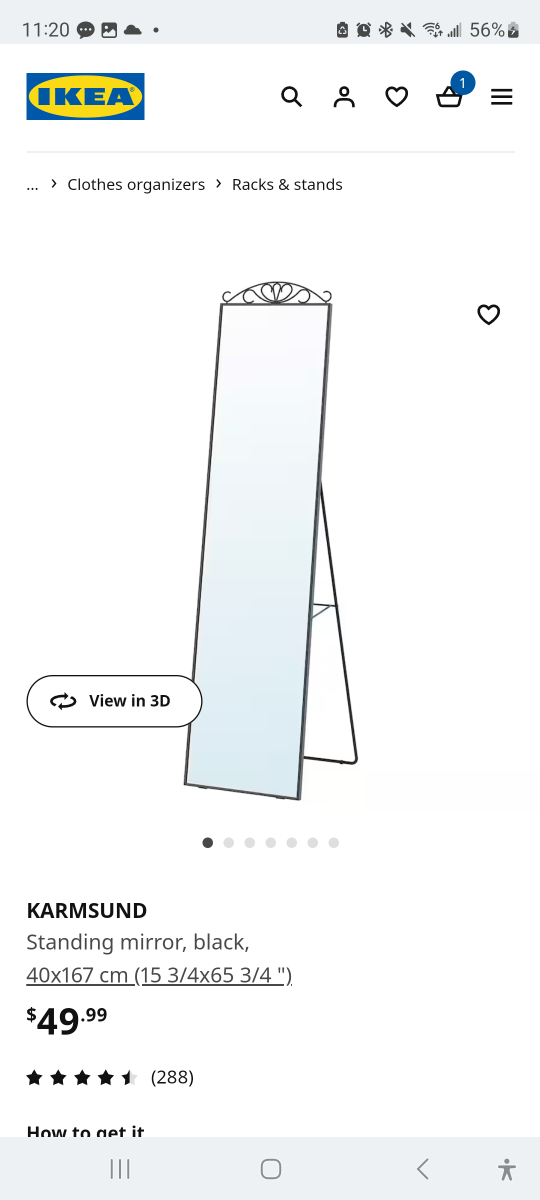 Ikea standing mirror thumbnail