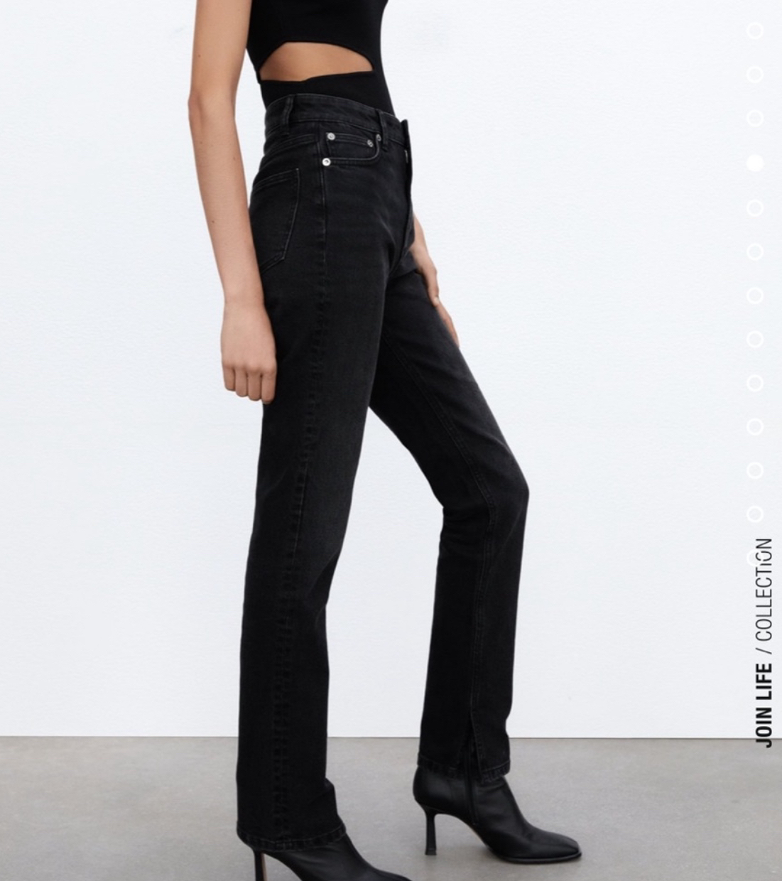 Zara black split slim jeans - photo 2
