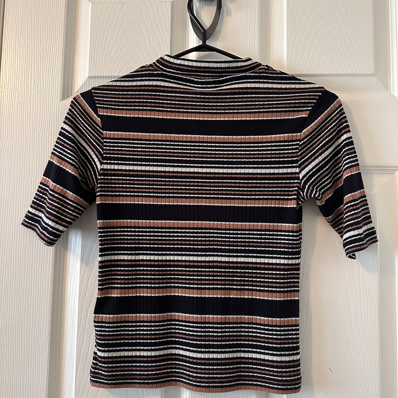 Topshop Petite Striped Short Sleeve Top image indicator(2)