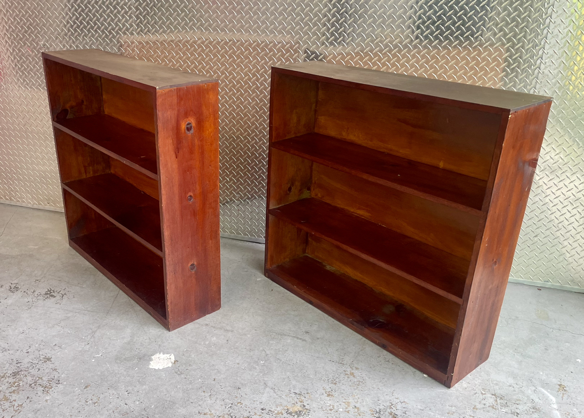 Vintage Pair of Low Solid Wood Bookcases - photo 2