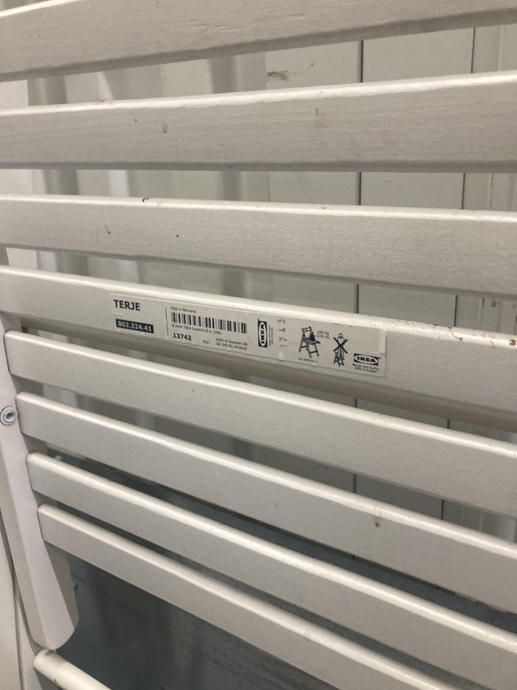 IKEA White Terje Folding Chairs - photo 3