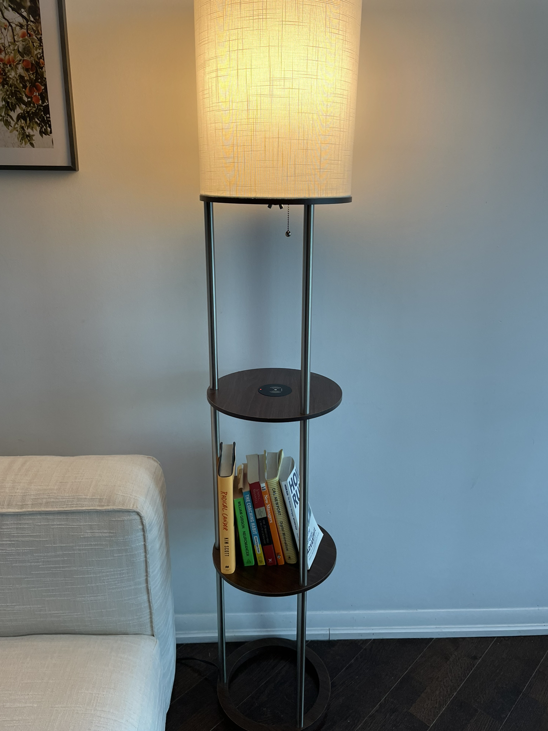 Charging Station Shelf Floor Lamp