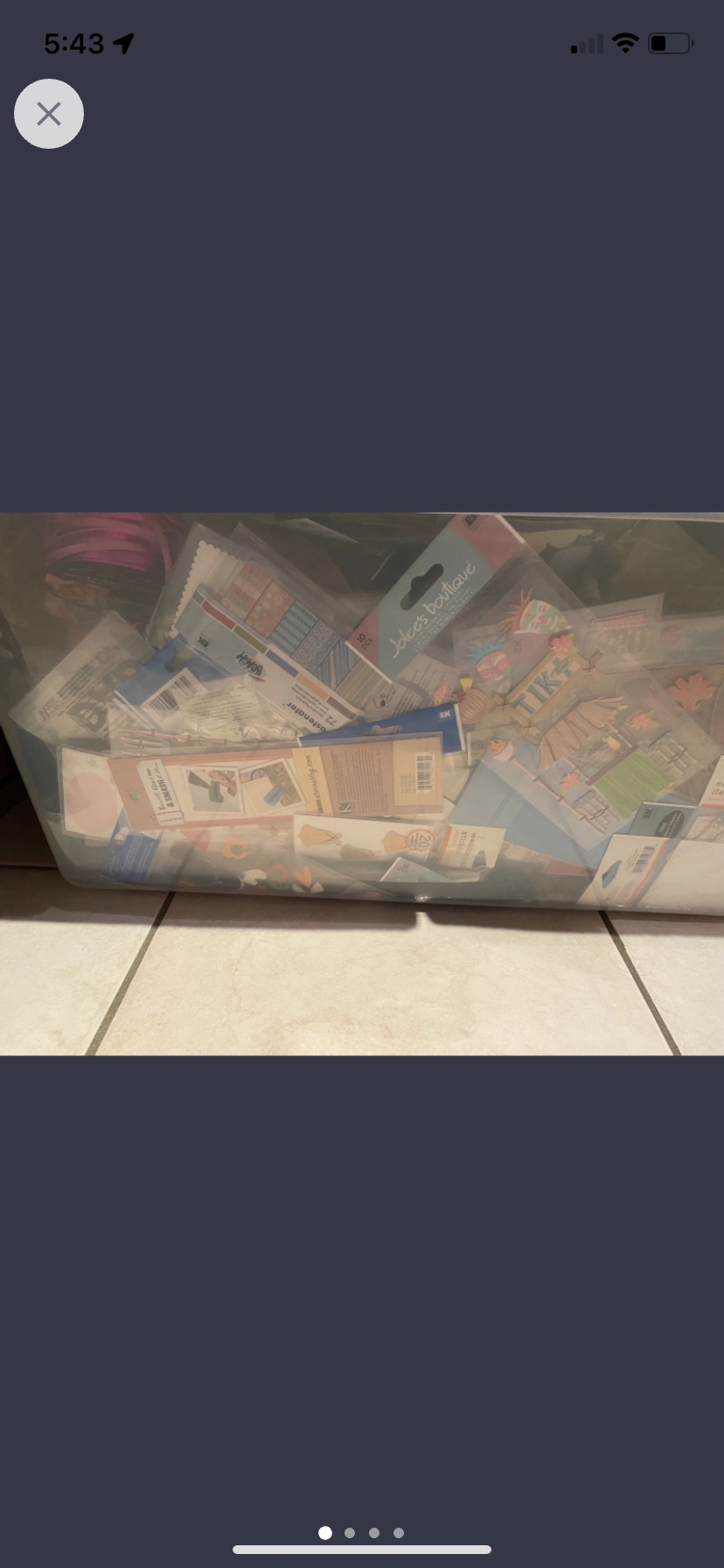 Stickers, construction paper and more stuff for scrapbooking