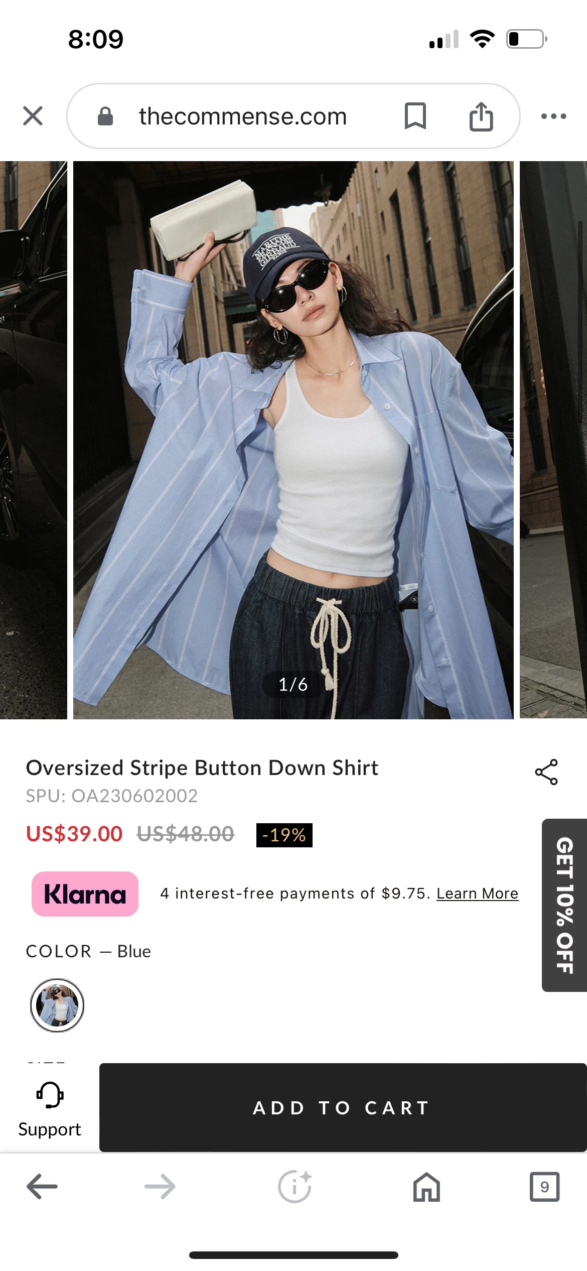 Commense Over size Stripe shirt thumbnail