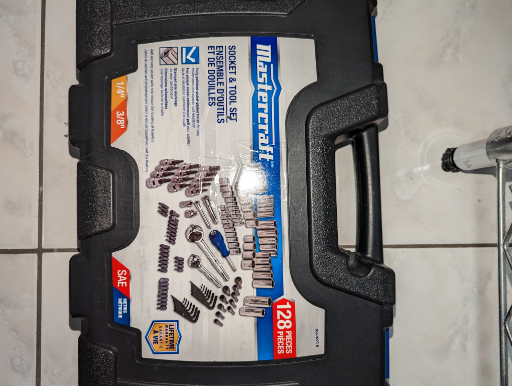 master craft 128 piece set of sockets