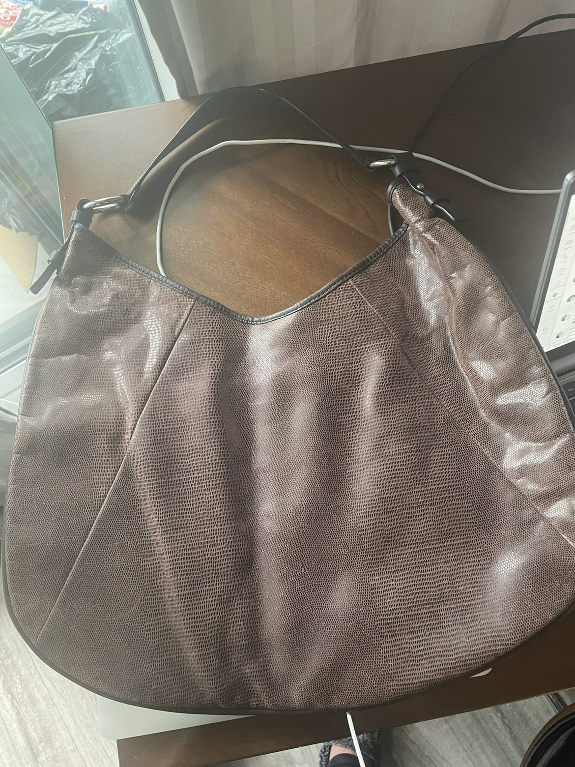 Banana Republic Brown Lucia Lizard Hobo Bag