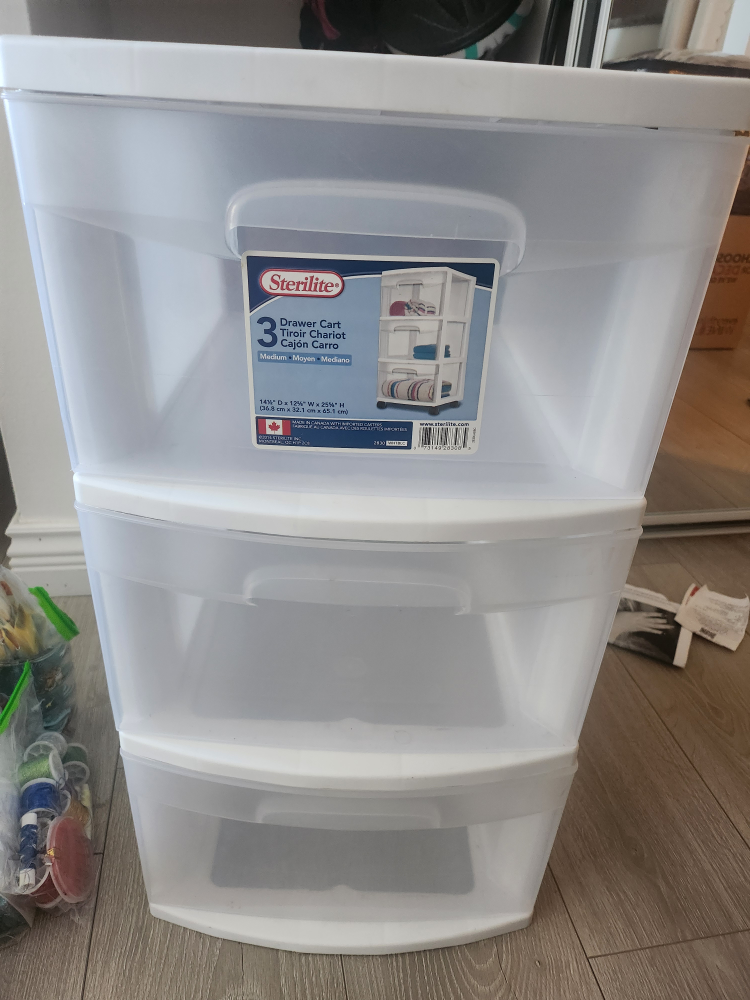 3 tier plastic drawer set