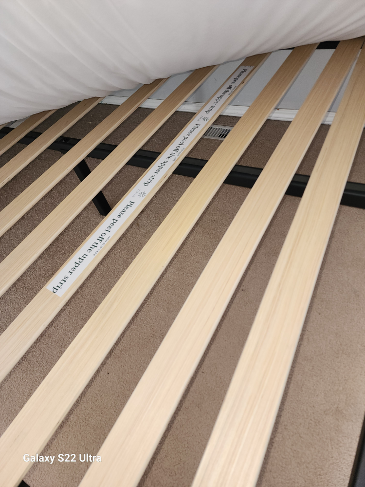 queen metal bed frame with wooden stat