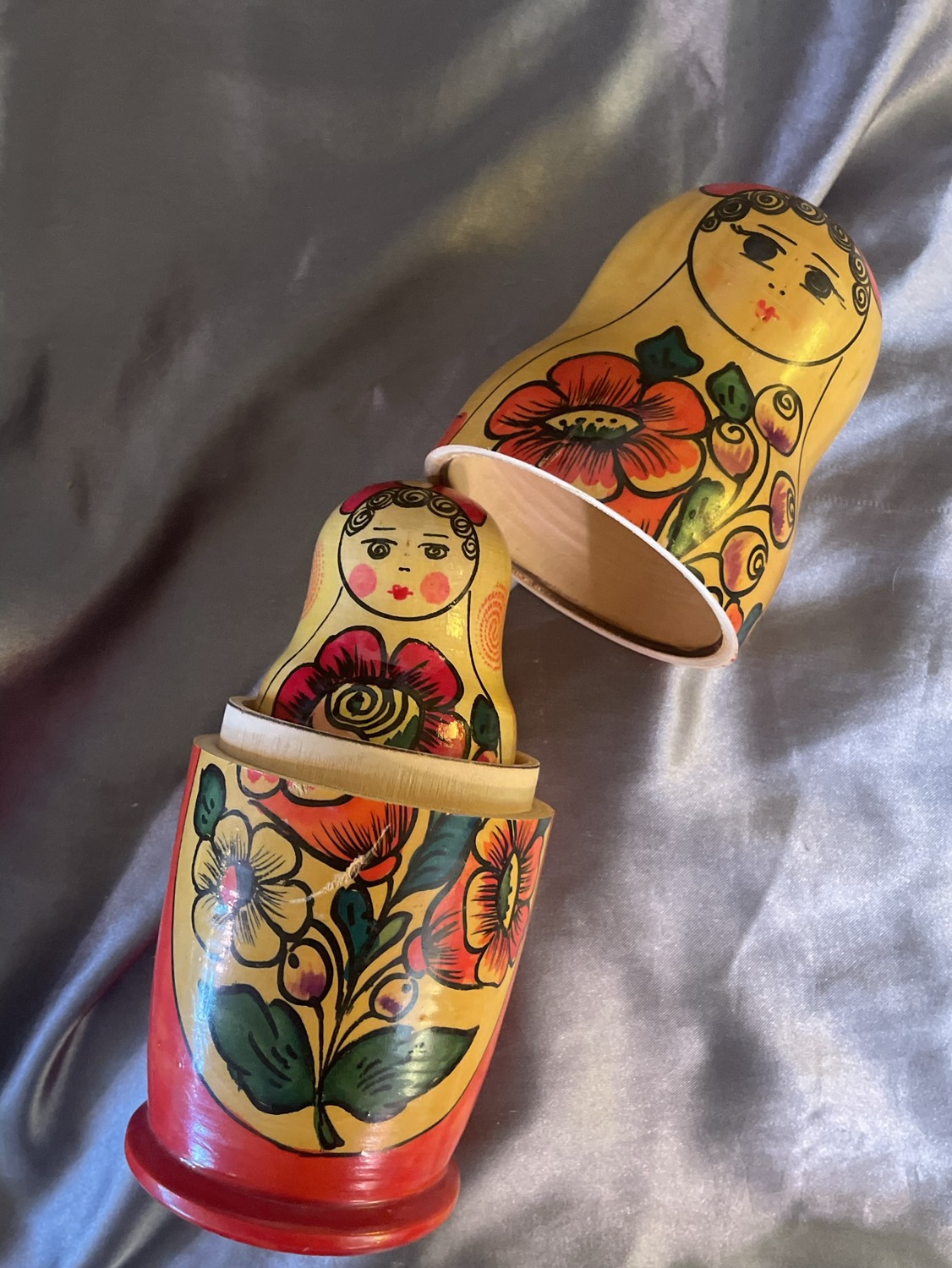 Vintage Matroyshka Dolls hand painted wooden dolls image indicator(3)