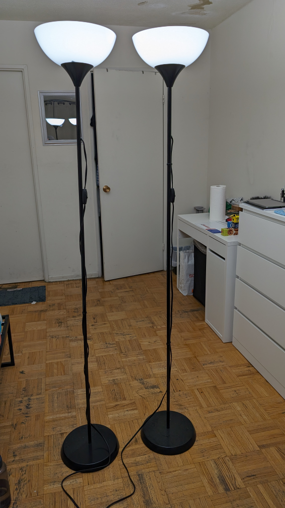 Floor lamps and table lamp