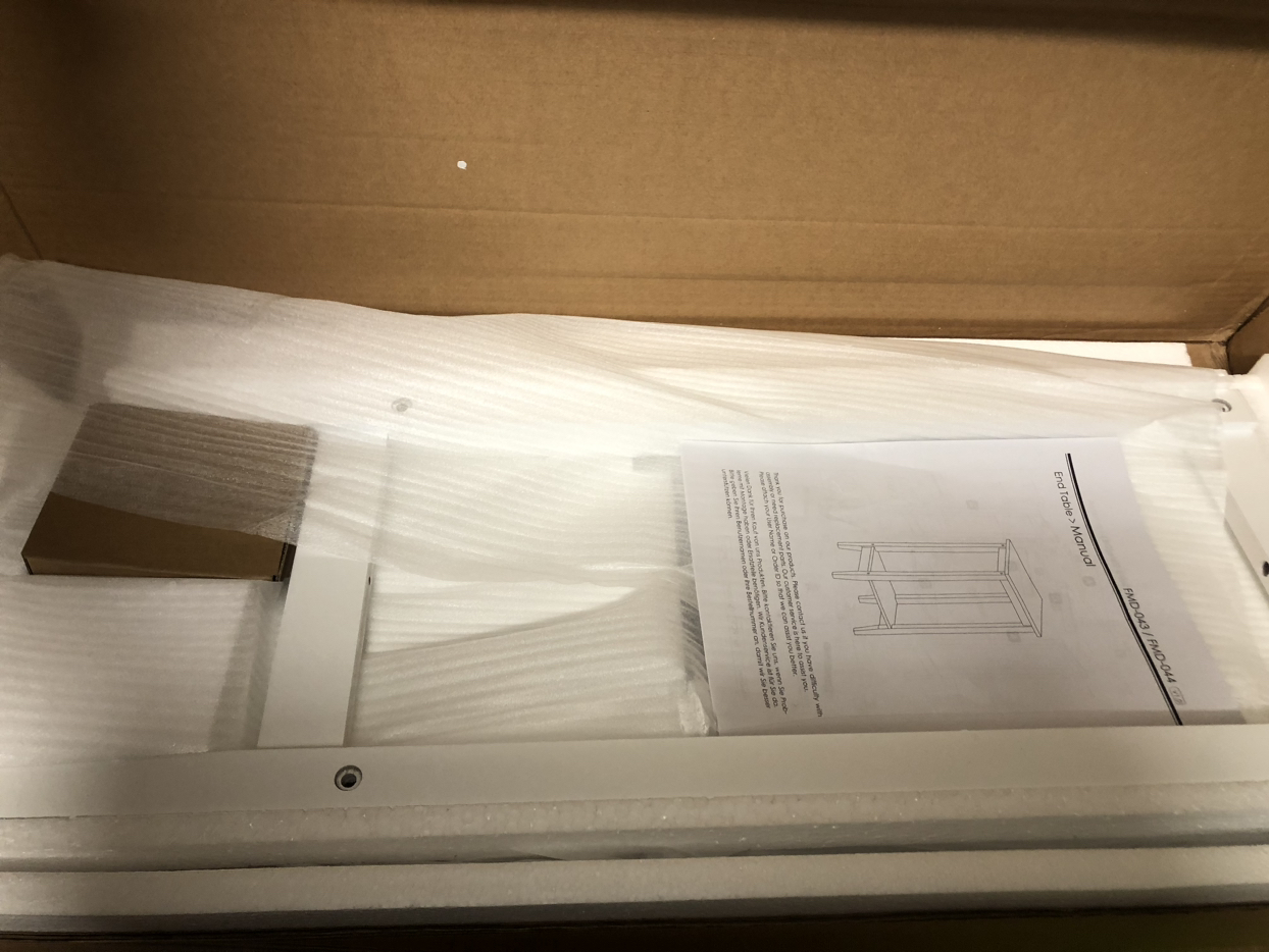 2-Tier End Table, Wooden Tall Nighstands with Storage Shelf image indicator(2)