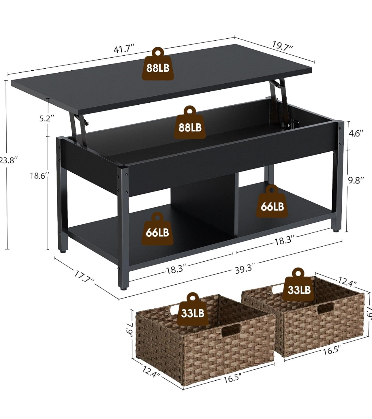 Coffee table with lift top - photo 2