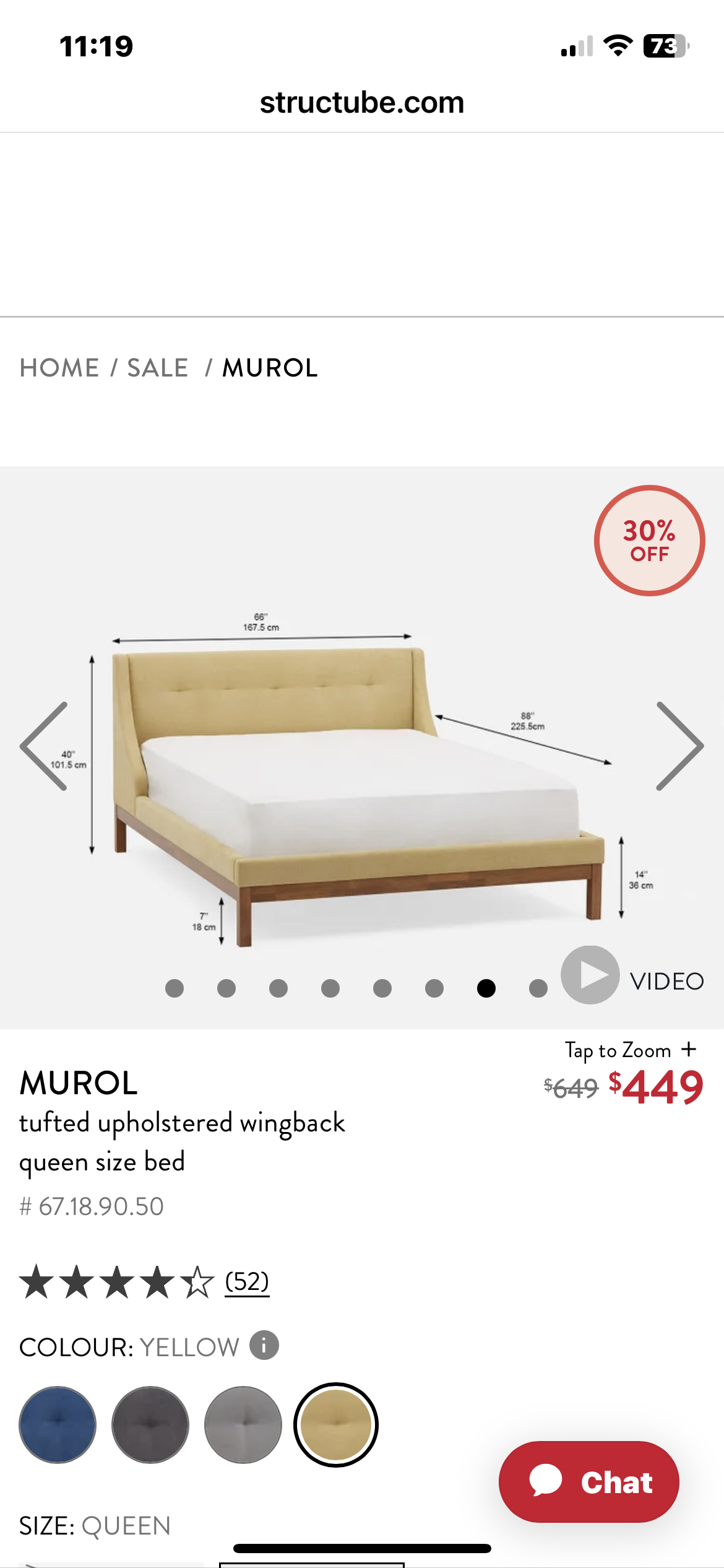 Queen bed (Structube Murol) - photo 4