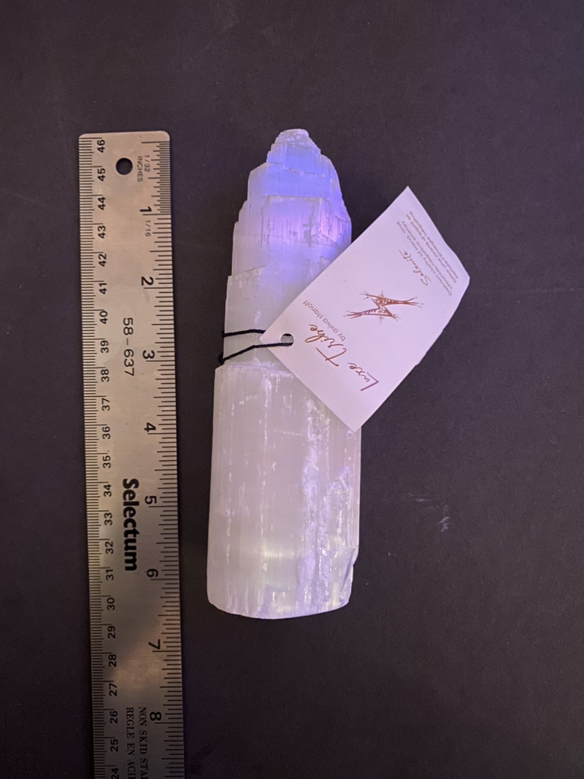 Genuine Crystal Moroccan Selenite Tower Large NWT image indicator(3)