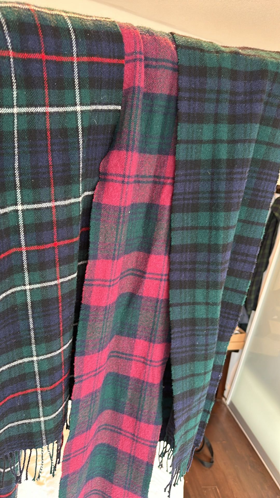3 Wool Scarves, Scottish Tartans, Like New thumbnail