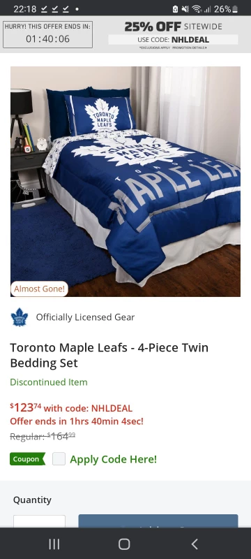 Toronto maple leafs bedding set thumbnail