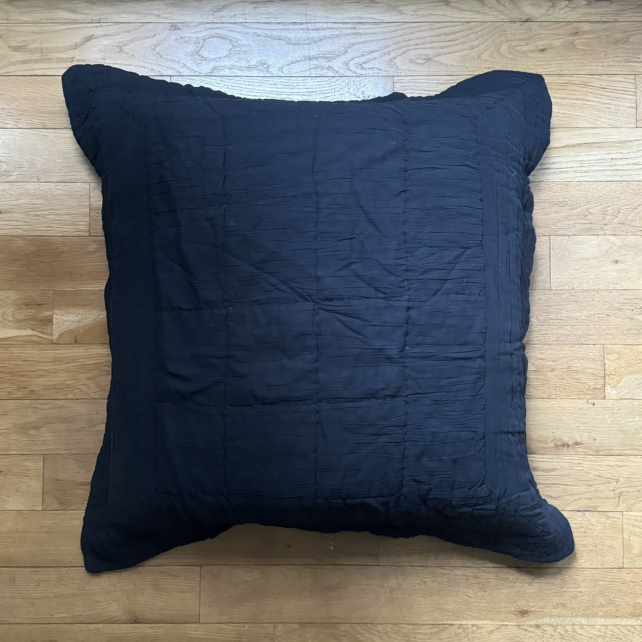 black Pottery Barn crinkle voile quilted euro shams (set of 2) - photo 3