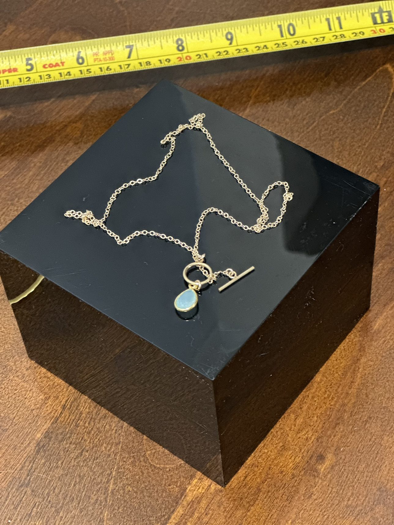 14k Gold + Jade charm necklace