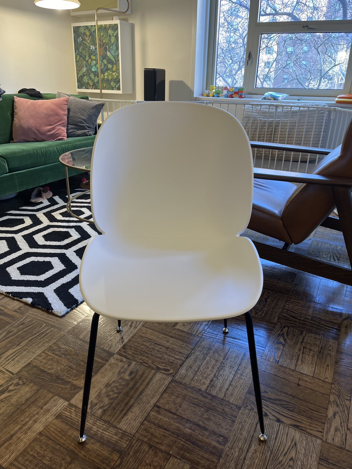 2 Dining chairs - mid century in white and violet - photo 2