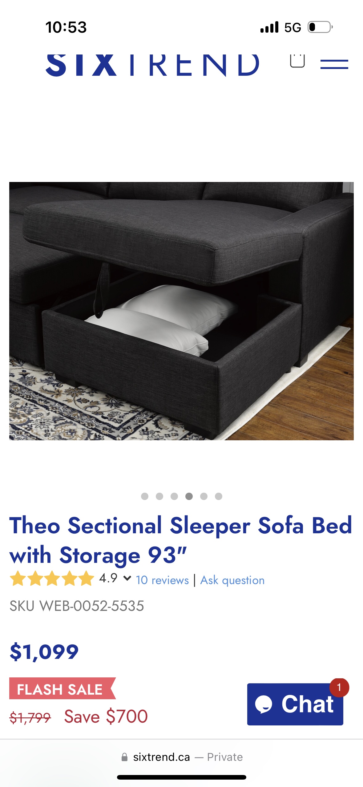 Sectional Sofa Bed with storage - photo 4