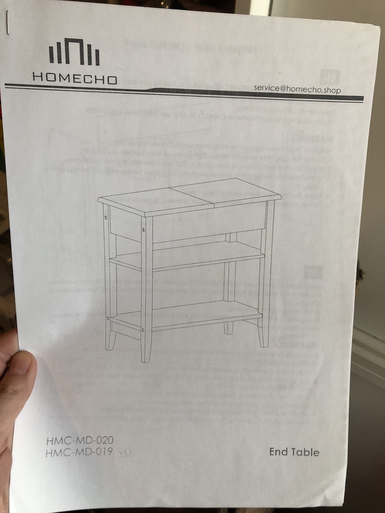HOMECHO End Table, Flip Top Side Table, image indicator(2)
