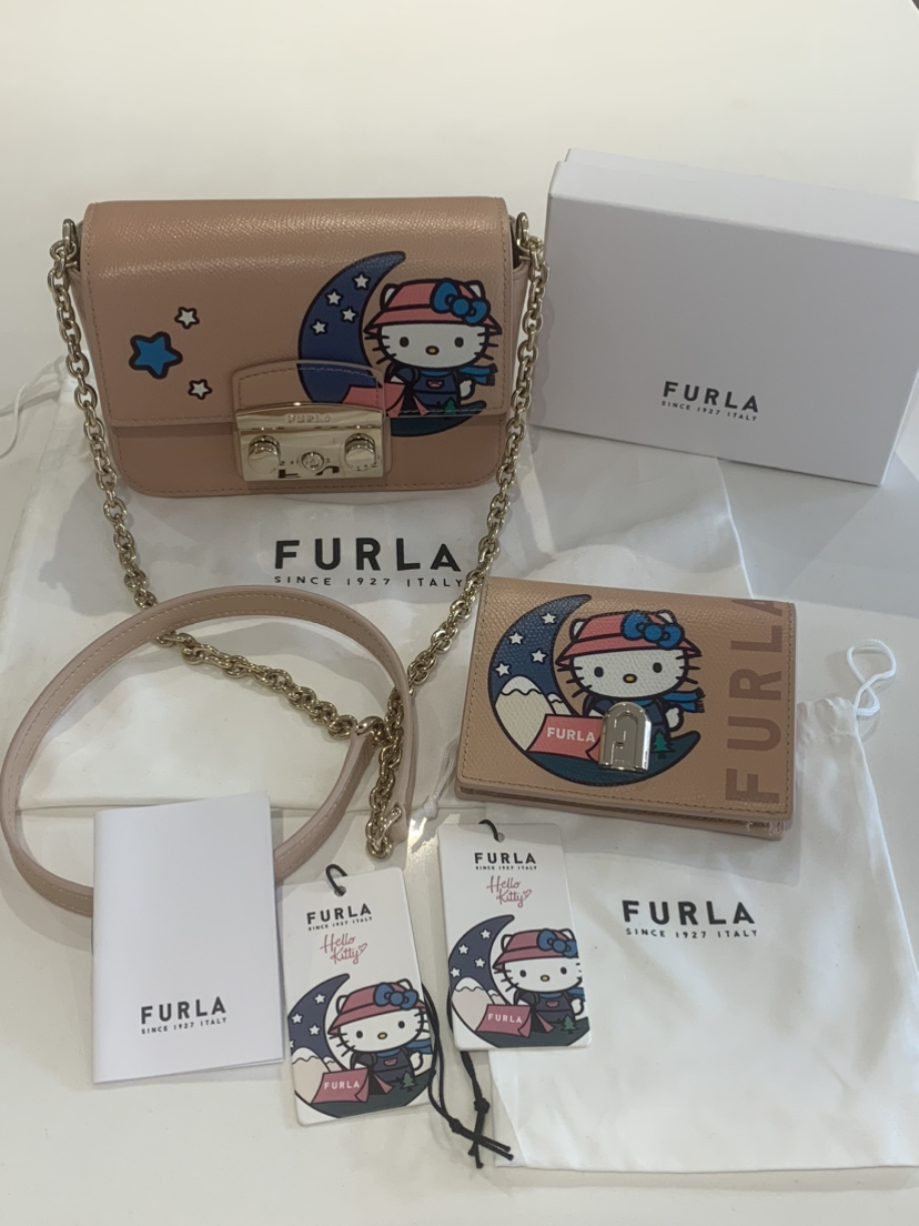 🩷New FURLA Hello Kitty Mini Crossbody Bag & Wallet 🩷 thumbnail