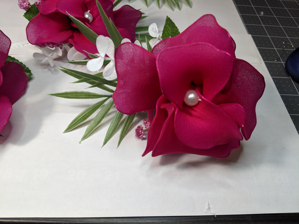 Gorgeous deep magenta bridal bouquet/corsages - photo 3