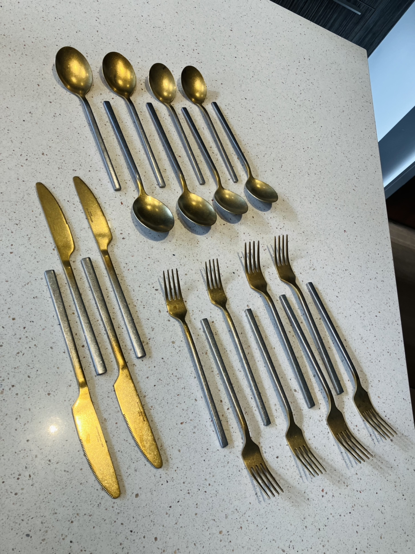 CB2 20-PIECE RUSH BRUSHED OMBRE FLATWARE CUTLERY SET - photo 5