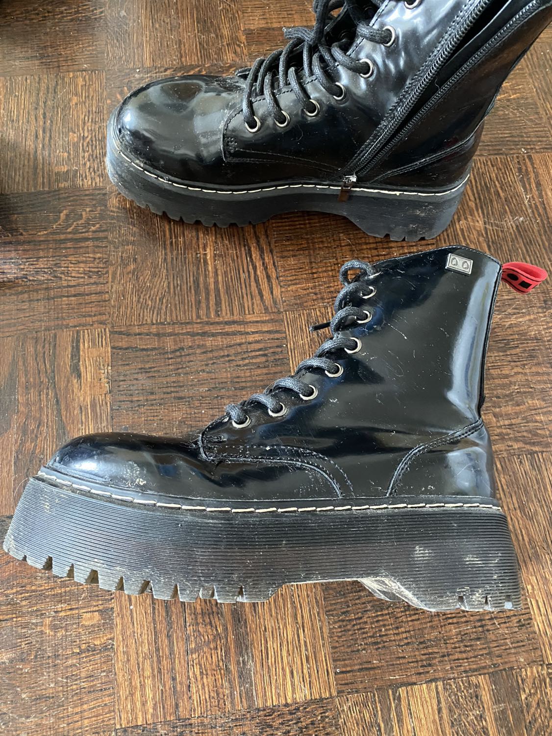 Combat boots size 7 women platform - photo 3