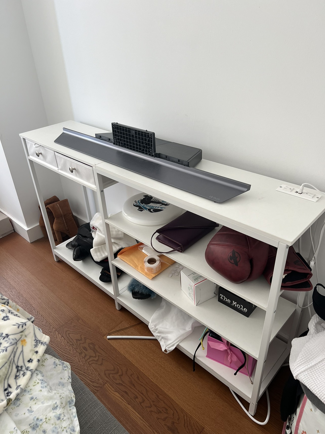 white console table