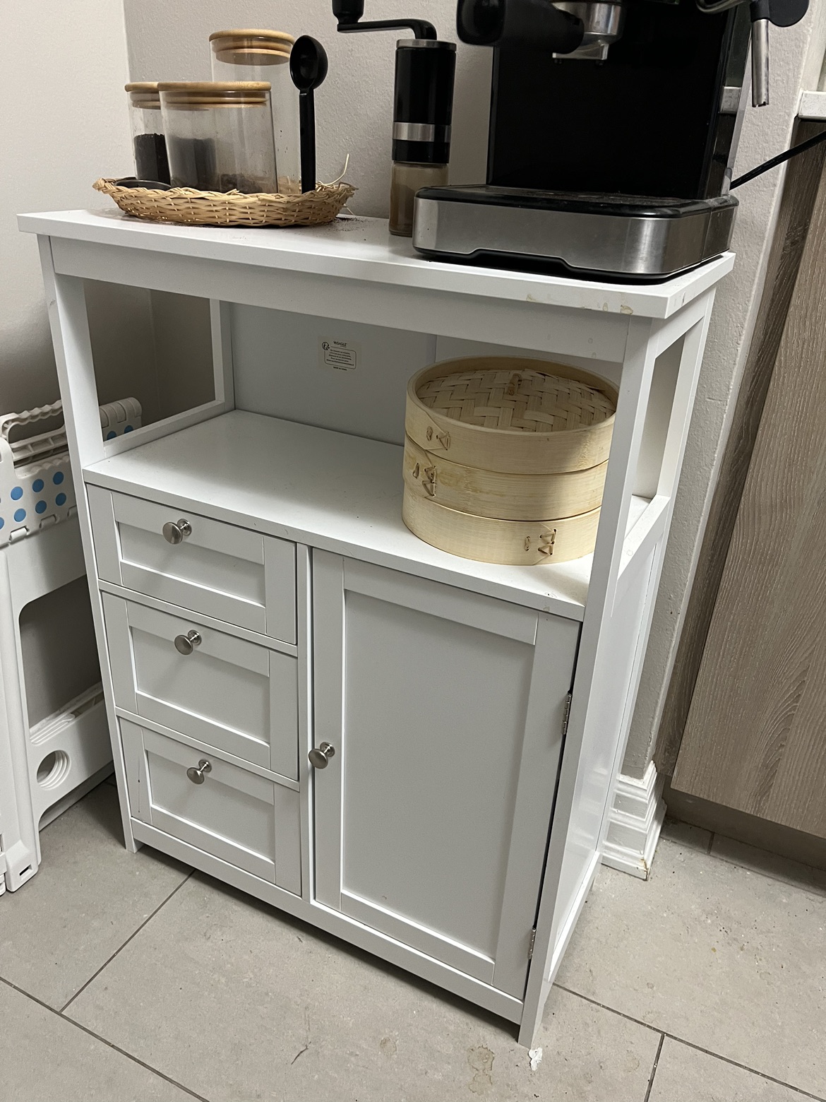 White Storage cabinet for kitchen / bathroom