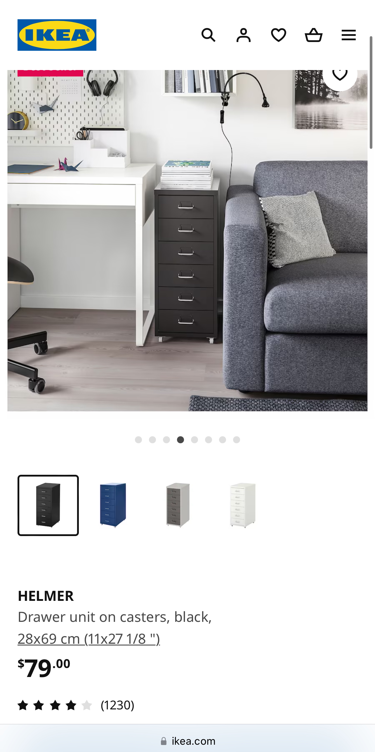 Filling Cabinet IKEA HELMER BLACK image indicator(5)