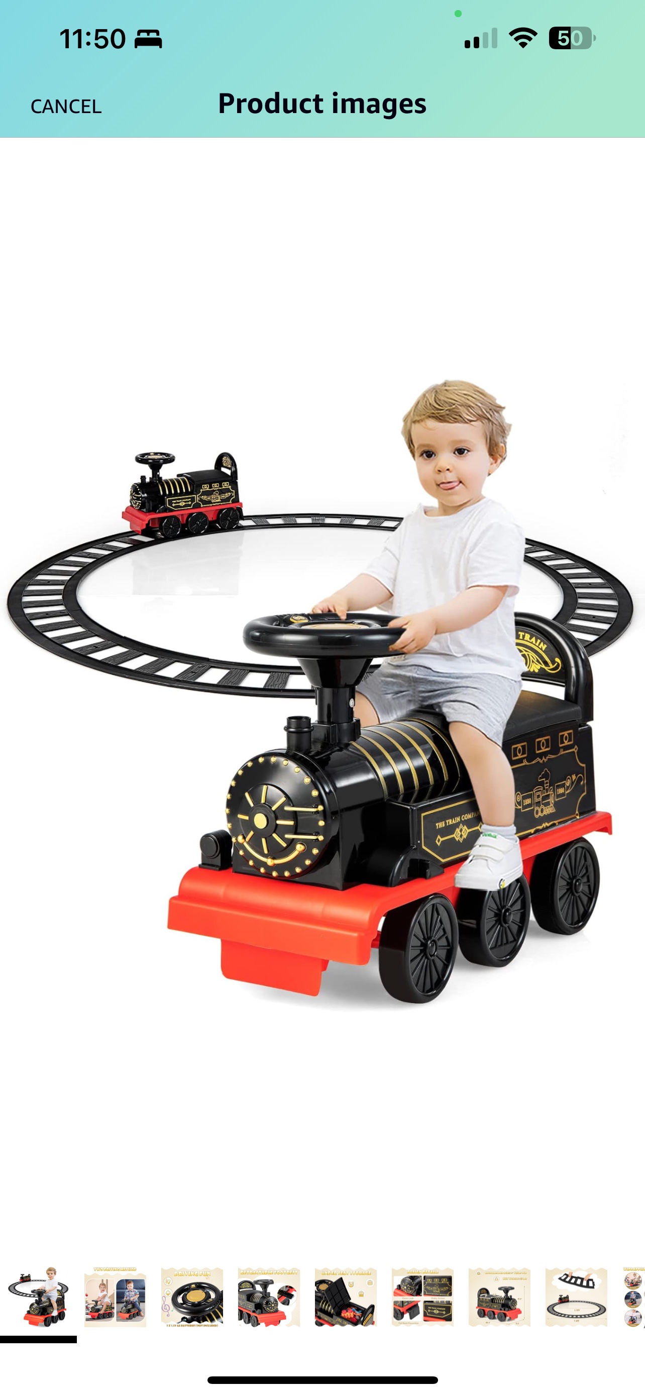 Kids Ride On Train With Track-Lights and Sound-Toddler Train thumbnail