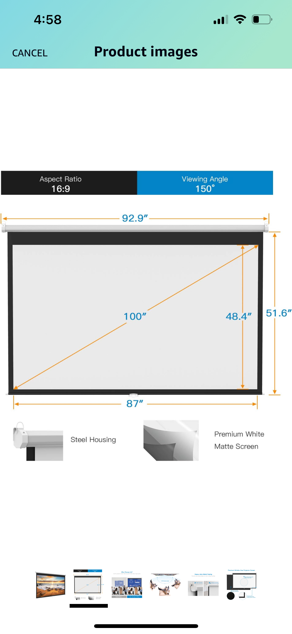 Projector screen - photo 2
