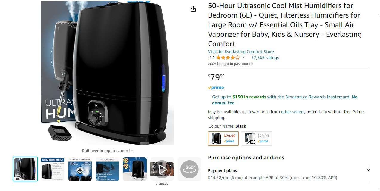 Humidifier for bedroom - Ultrasonic