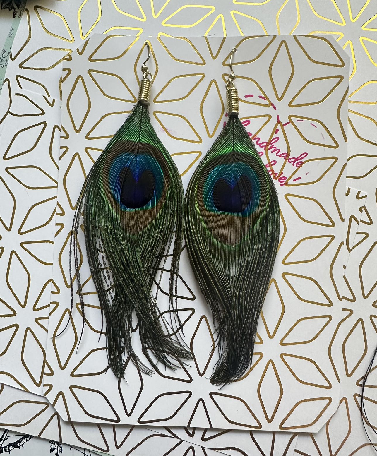 Beautifully handmade Peacock Earrings! #freecycle - photo 3