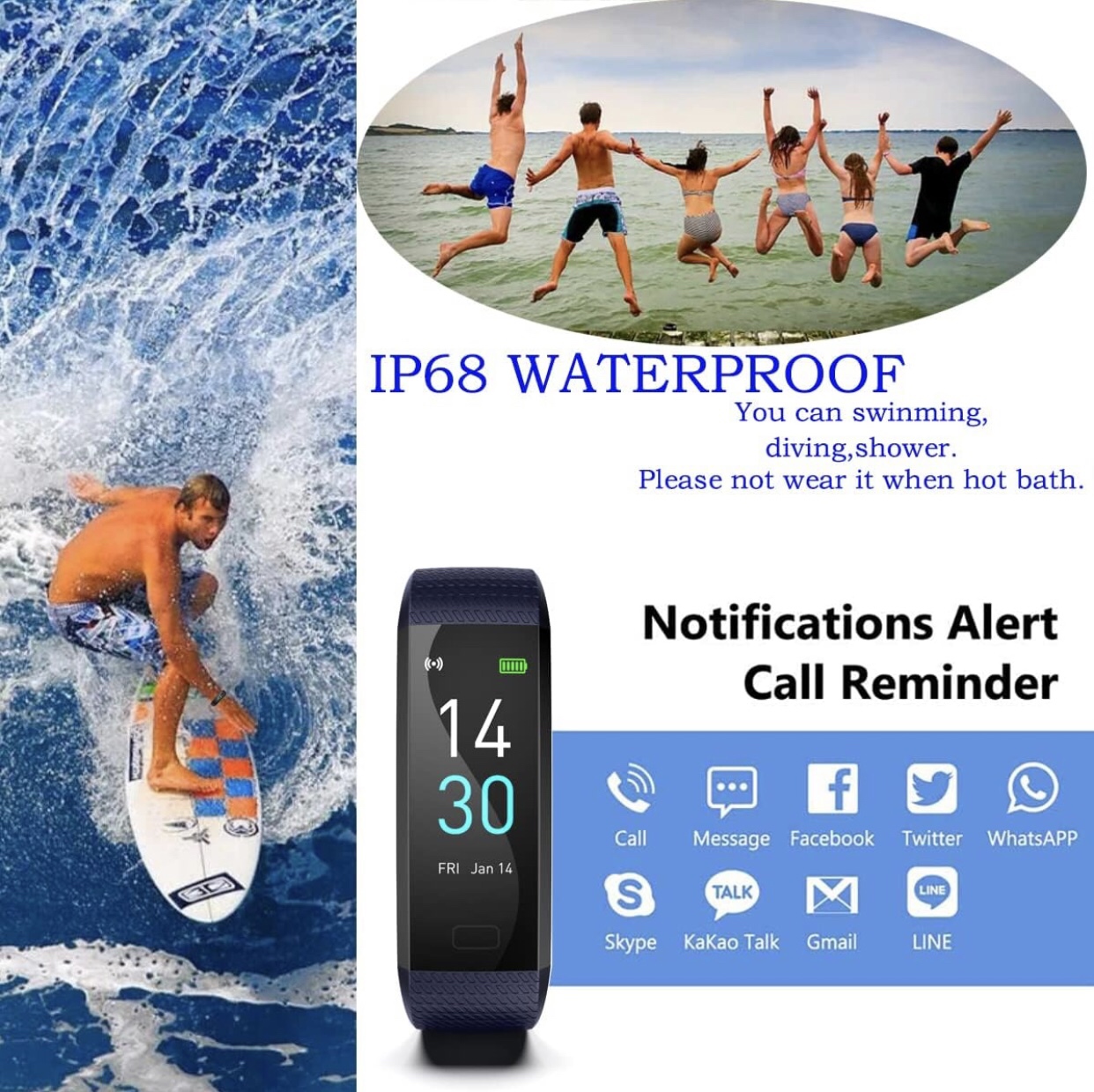 Fitness Tracker with Blood Pressure Heart Rate Sleep Monitor image indicator(8)