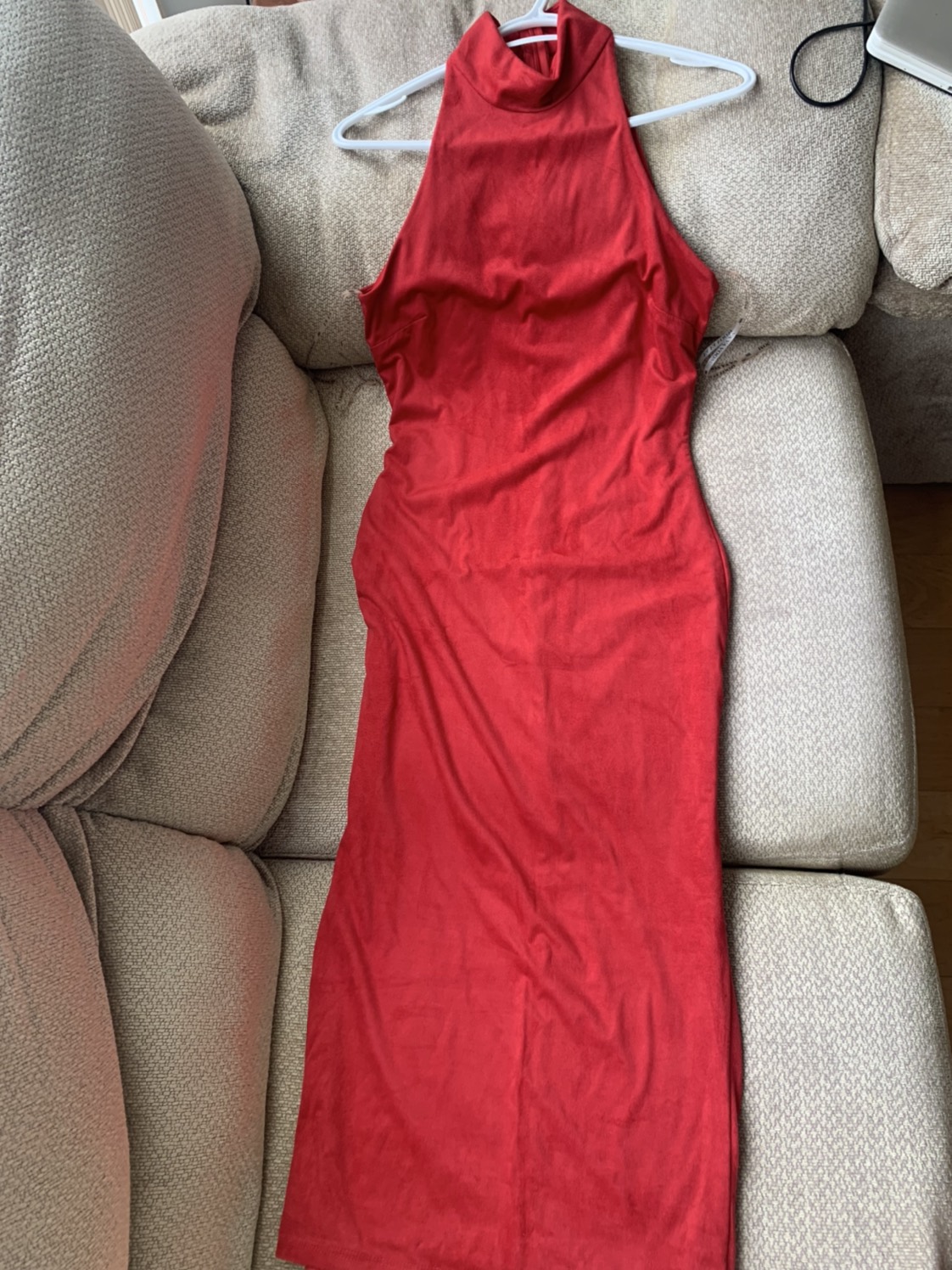 Midi high neck red dress *brand new* thumbnail