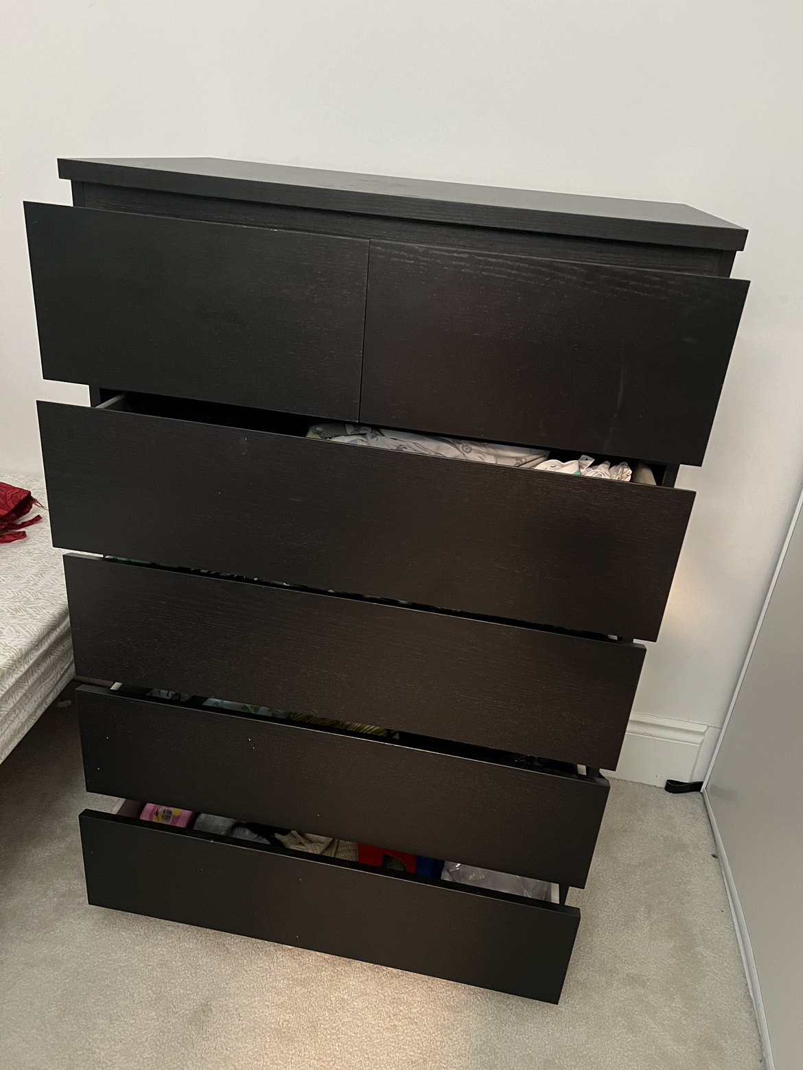 IKEA Black MALM 6 drawers chest 80*123 cm(31 1/2*48*3/8”) - photo 3