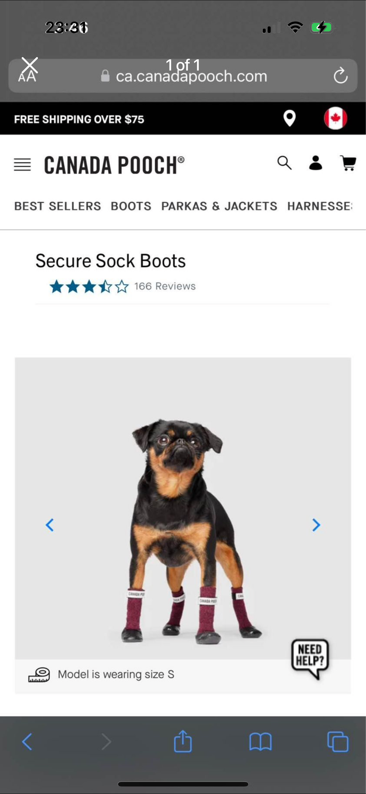 Canada Pooch Secure Sock Boots