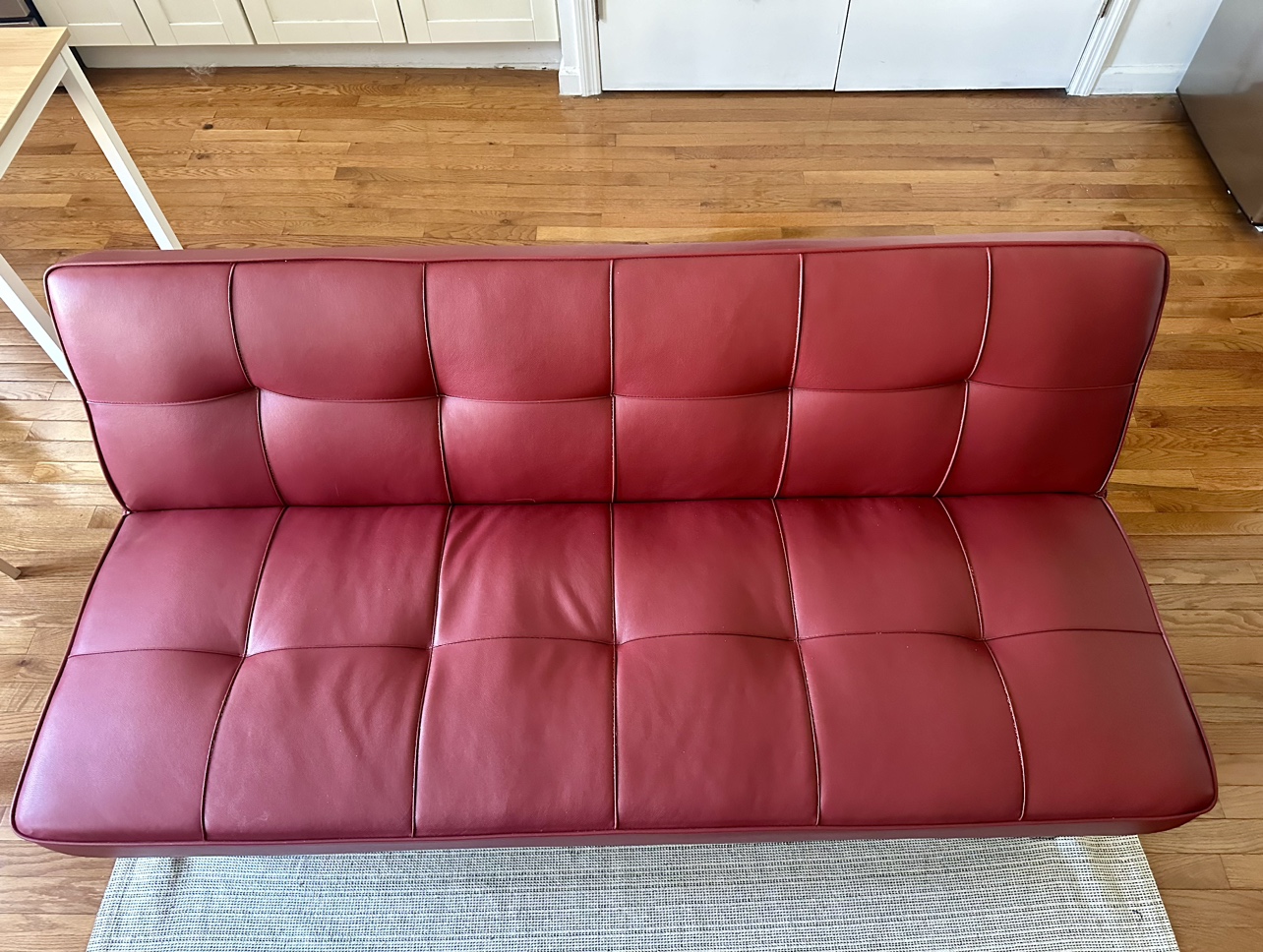 Leather Armless Tufted Convertible Sleeper - photo 3