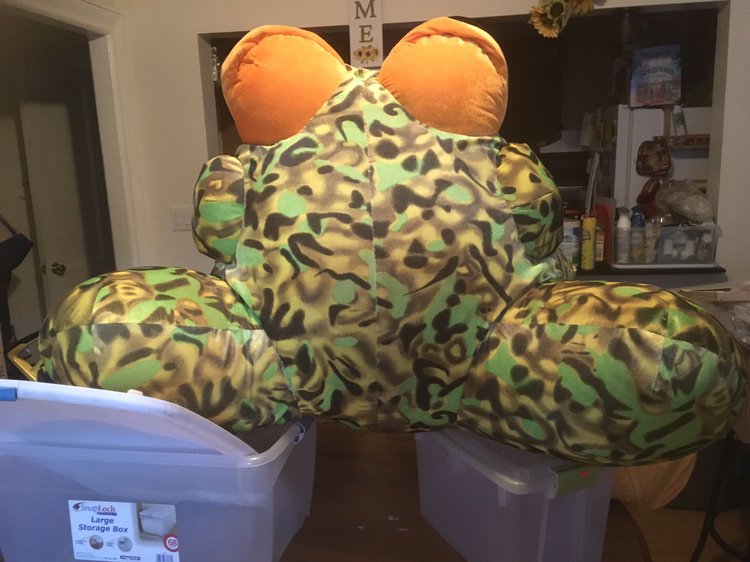 Giant Green & Orange Leopard Frog Stuffed Animal - photo 2