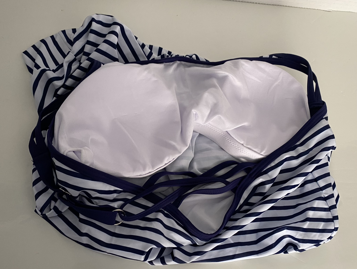 NWT Modest tankini top Navy blue image indicator(3)