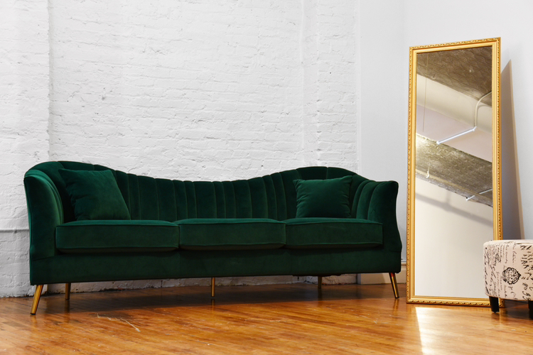 Ava Sofa in Emerald Green Velvet