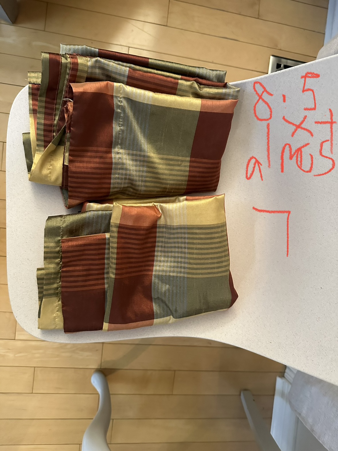 2 x tartan curtain panels with loops - photo 2