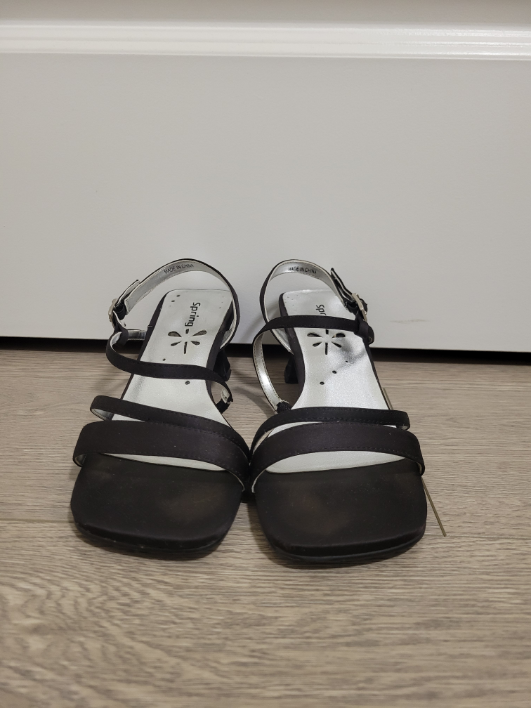 🏈 Spring Black Block Heel Sandal Strap (Size 37) image indicator(2)