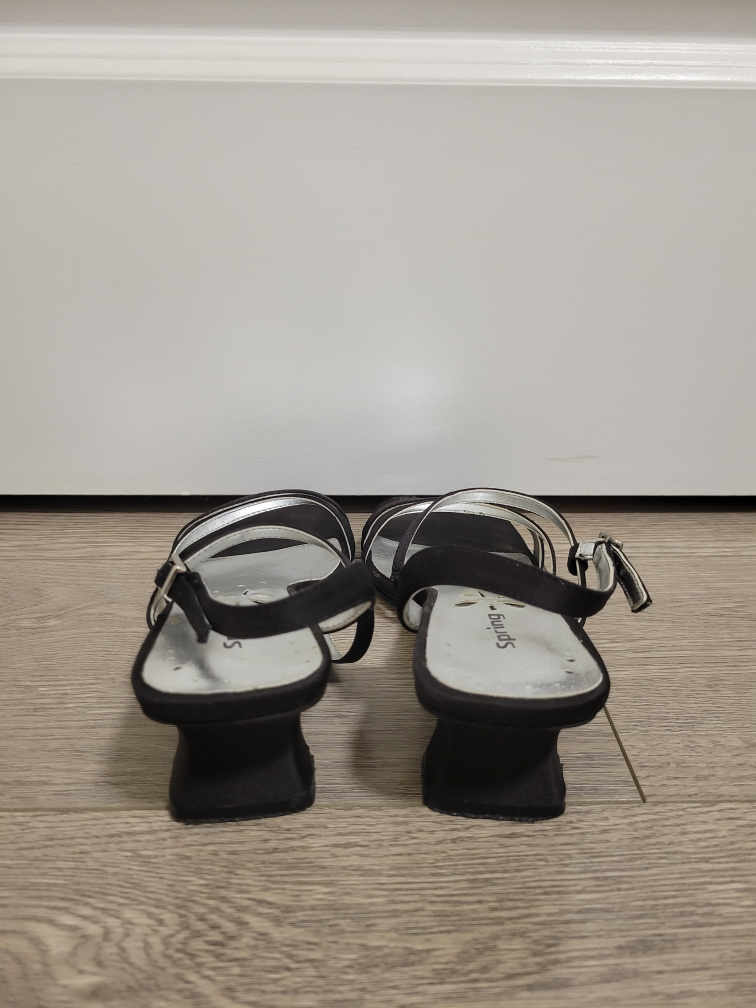 🏈 Spring Black Block Heel Sandal Strap (Size 37) image indicator(4)