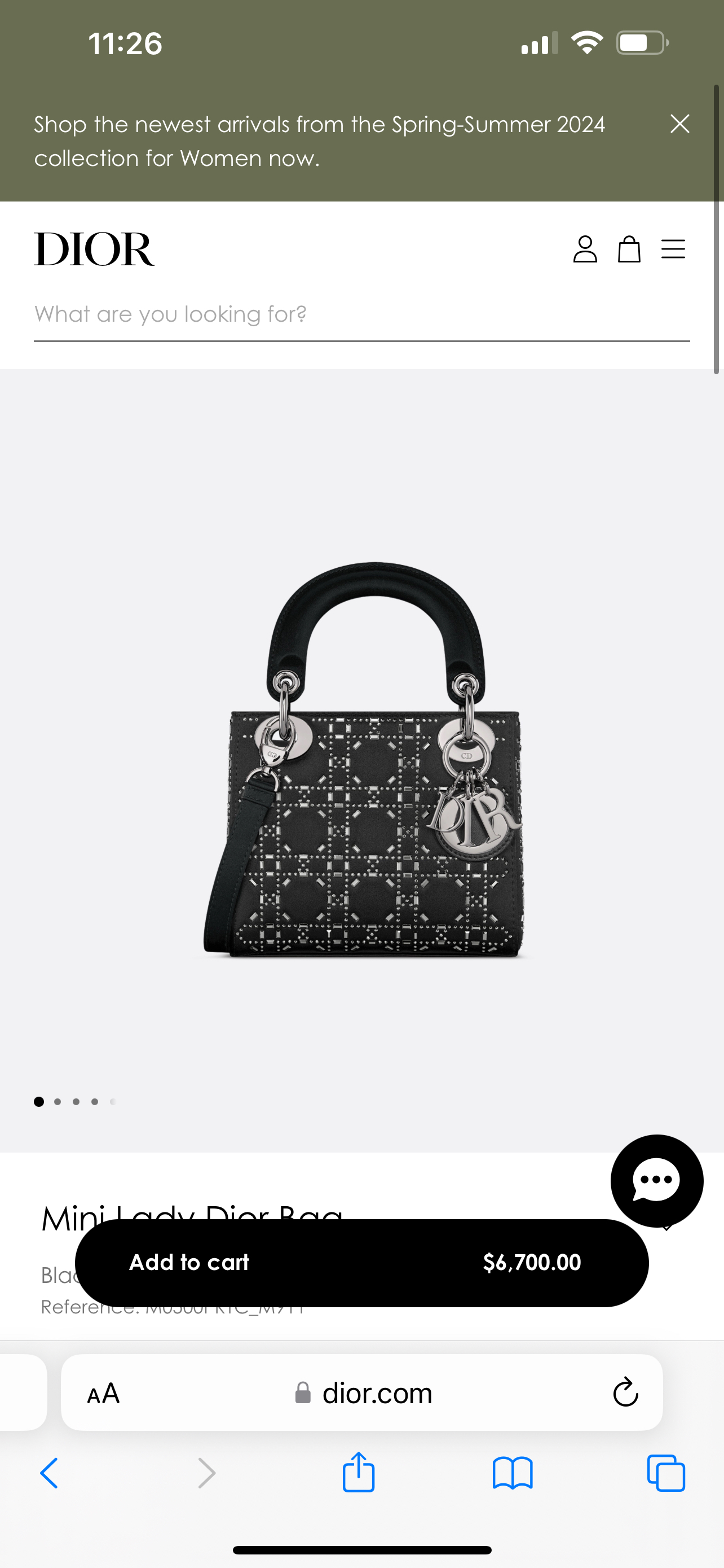 Mini Lady Dior Bag Navy Strass Cannage Satin - photo 2
