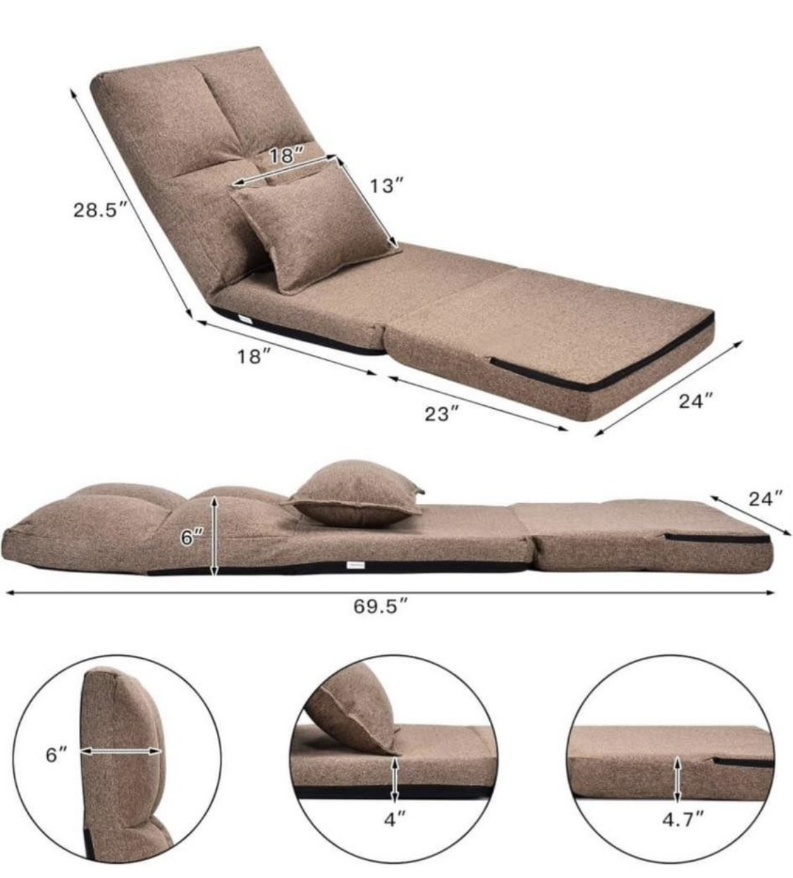 Triple Fold Down Sofa Bed. - photo 3